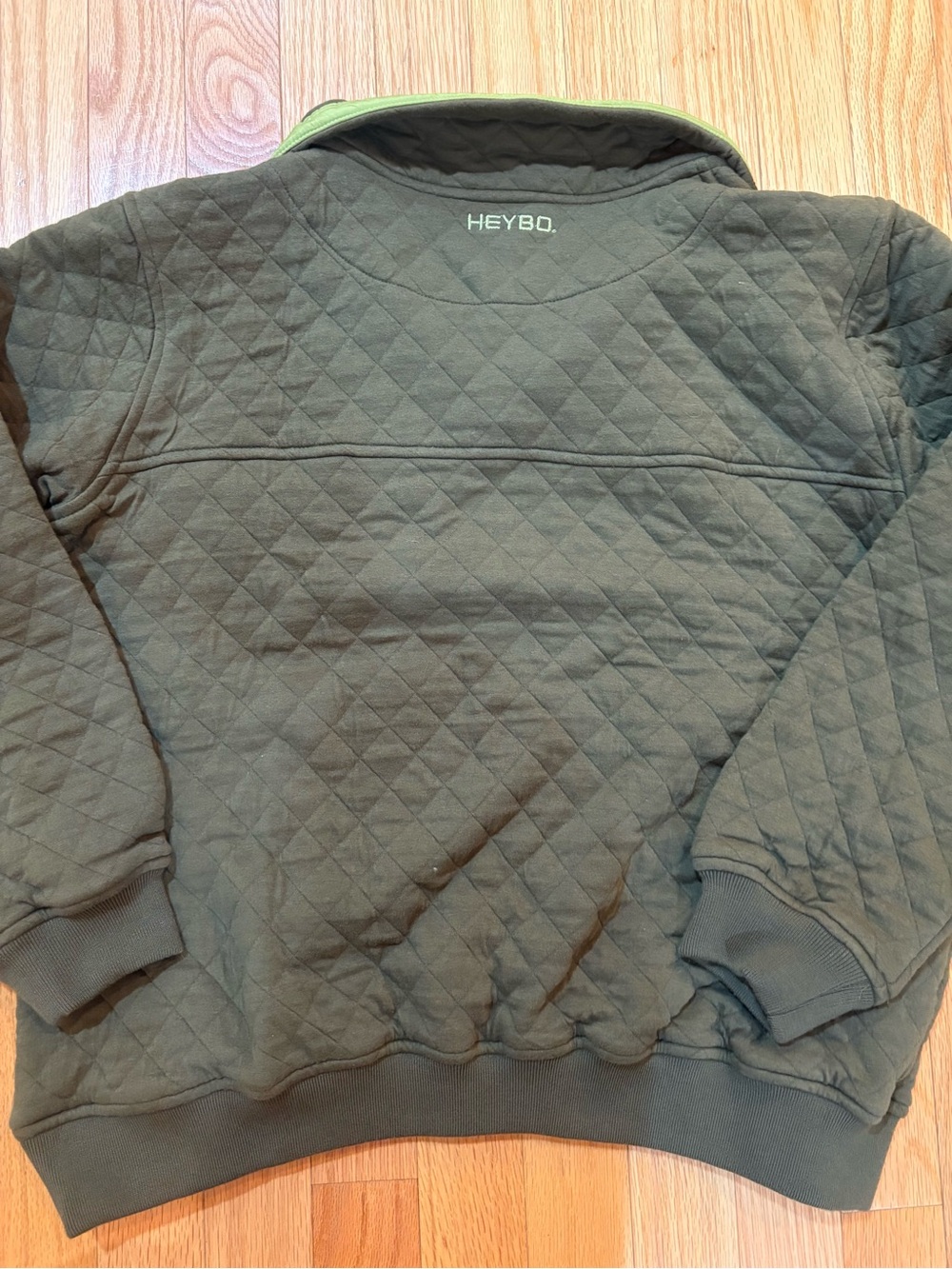 HEYBO Hermitage Quarter Snap Green Quilted Pullover Size Small - Picture 3 of 4